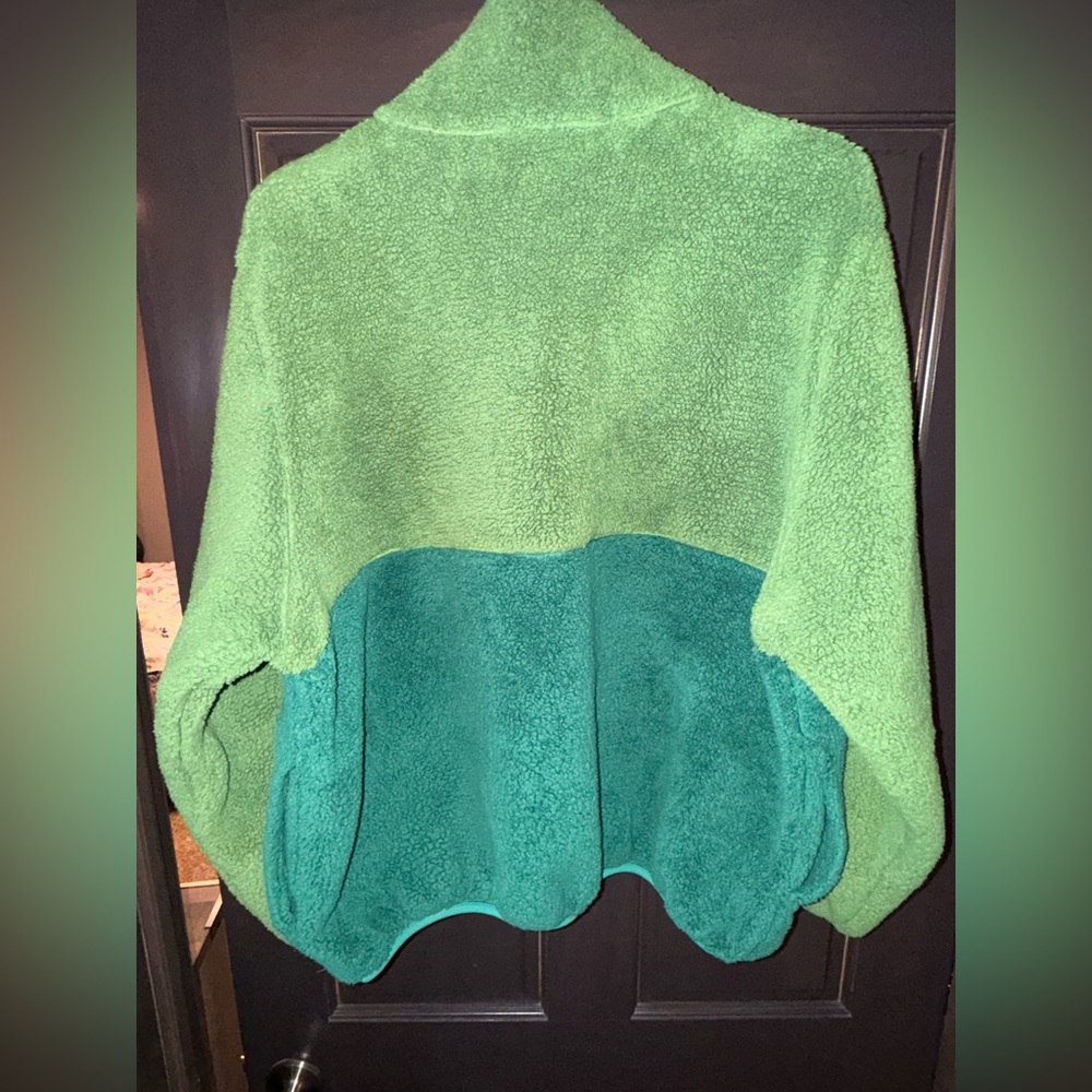 Aviator Nation Green Two-Tone Sherpa Half-Zip Pullover - Picture 6 of 8